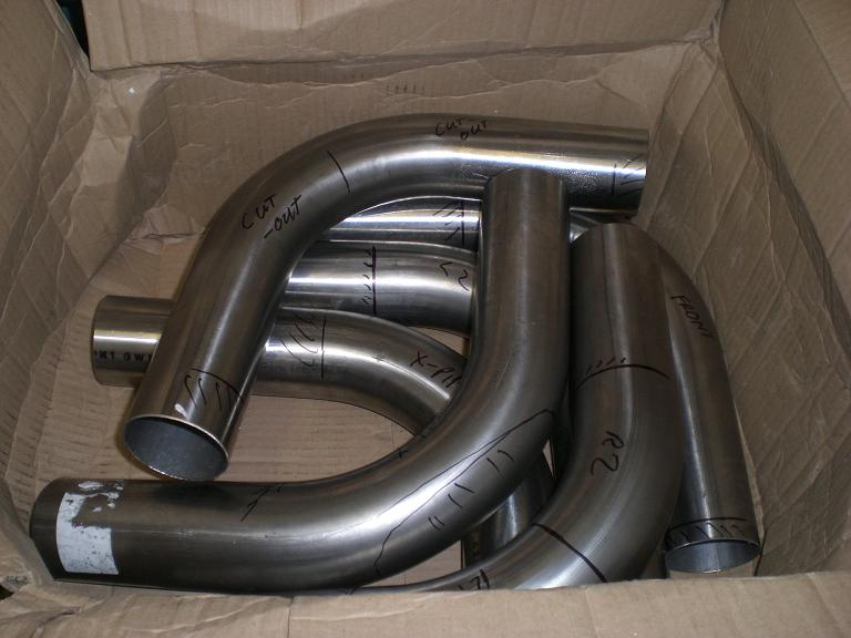 Box of 90' mandrel bends all marked up