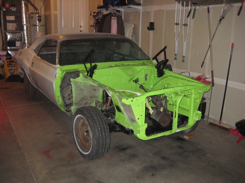 Painted engine bay and trunk first.