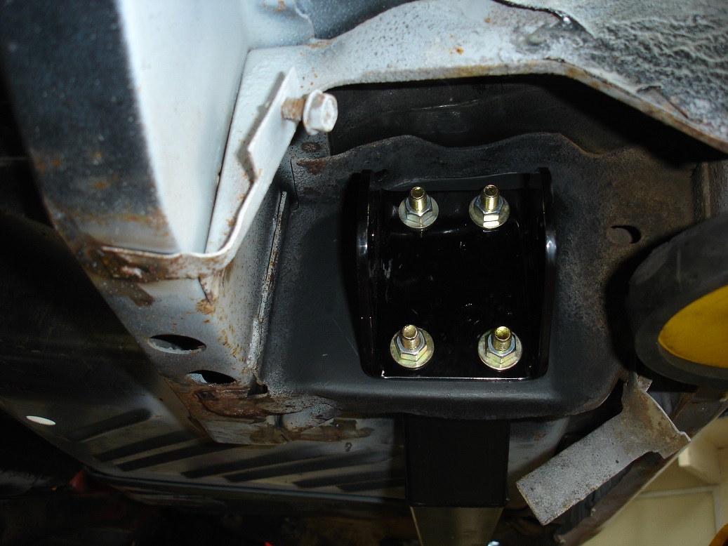New leaf spring mounts -bolt to rear of the sub-frame connector.